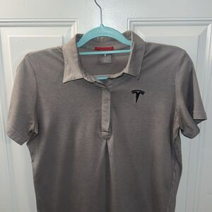 Tesla casual button down shirt gray